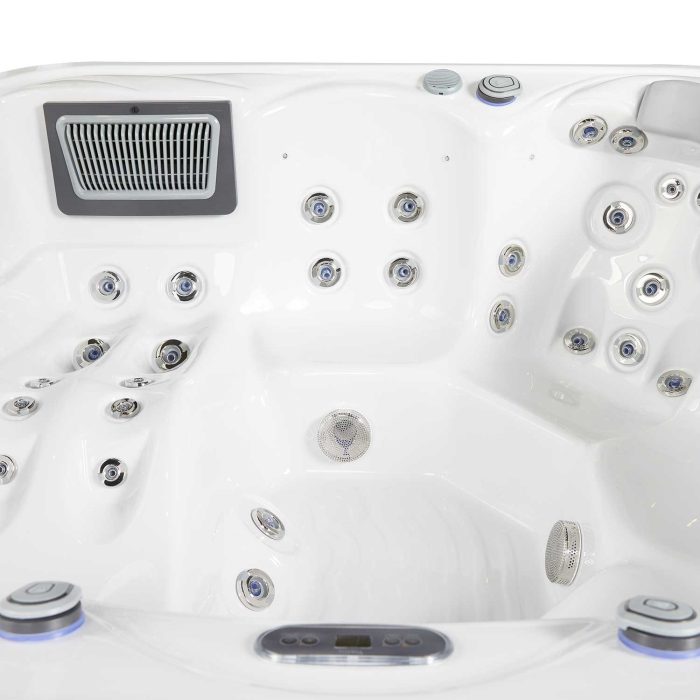 Minipiscina, alb-lucios, cu led si sistem audio 6 persoane, 215 x 215-cm, Wellis Venus [7]