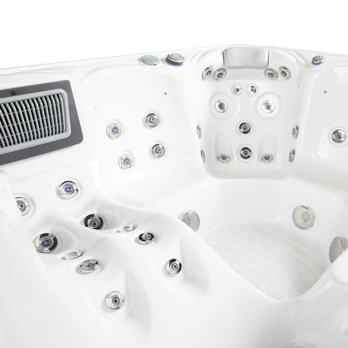 Minipiscina, alb-lucios, cu led si sistem audio 6 persoane, 215 x 215-cm, Wellis Venus [3]