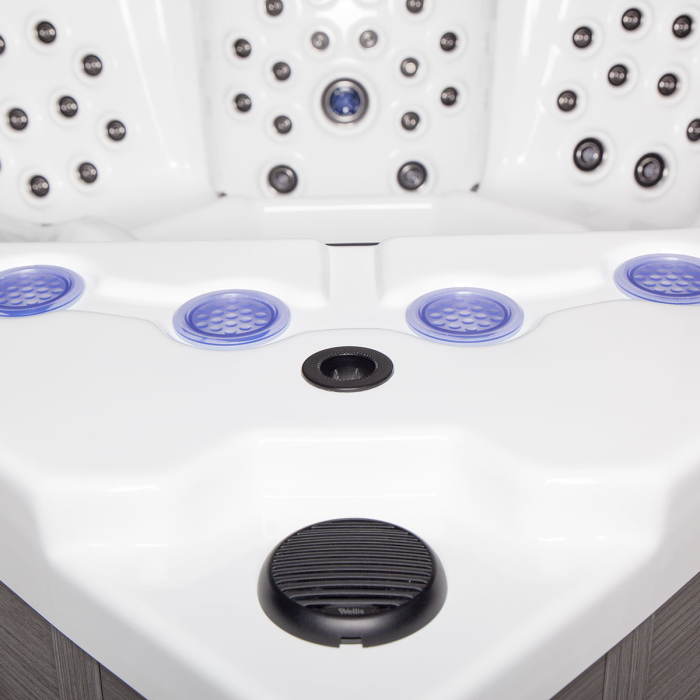 Minipiscină jacuzzi 6 persoane, sterling silver, 100 jeturi, iluminare LED, 218 × 218 × 90 cm, Wellis Avatar Deluxe [13]