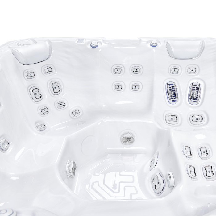 Minipiscină jacuzzi 6 persoane, alb-lucios, 43 jeturi, Infinity jets, WiFi, sistem audio, 215 × 215 cm, Wellis Atlas Deluxe [20]