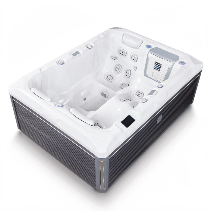 Minipiscina jacuzzi 3 persoane, alb-lucios, 32 jeturi, WiFi, sistem audio, pompa caldura integrata, In-Line WIS, unitate Gecko IN.YE-3, 160 x 215, Wellis Teide Life Premium Plus [2]