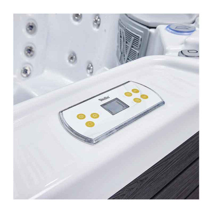 Minipiscina jacuzzi 6 persoane, alb, 50 jeturi, iluminare LED, unitate de control: Gecko IN.YE-3, 200 cm x 200 cm x 87 cm, Wellis Prague CityLife Deluxe [10]