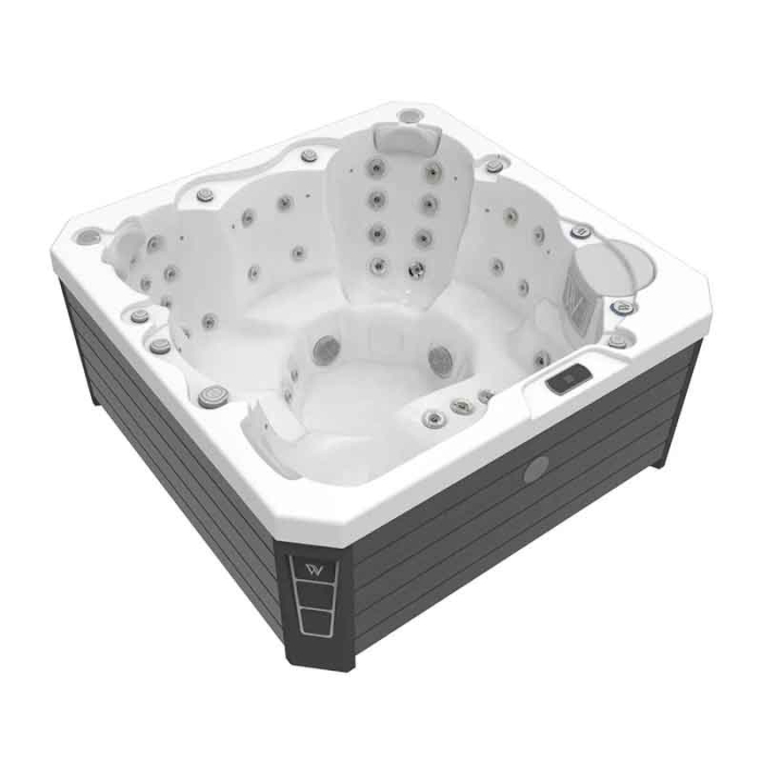 Minipiscina jacuzzi 6 persoane, alb, 50 jeturi, iluminare LED, unitate de control: Gecko IN.YE-3, 200 cm x 200 cm x 87 cm, Wellis Prague CityLife Deluxe [3]