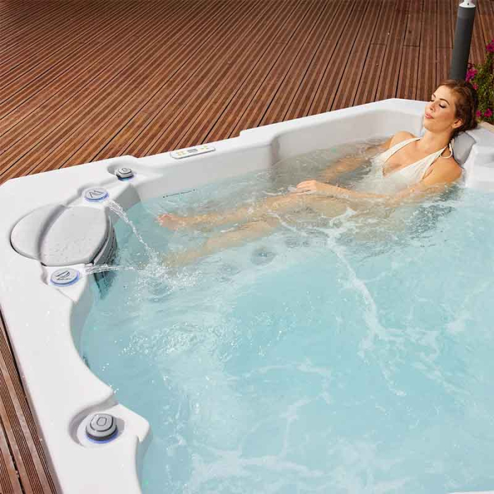 Minipiscina jacuzzi 6 persoane, alb, 50 jeturi, iluminare LED, unitate de control: Gecko IN.YE-3, 200 cm x 200 cm x 87 cm, Wellis Prague CityLife Deluxe [11]