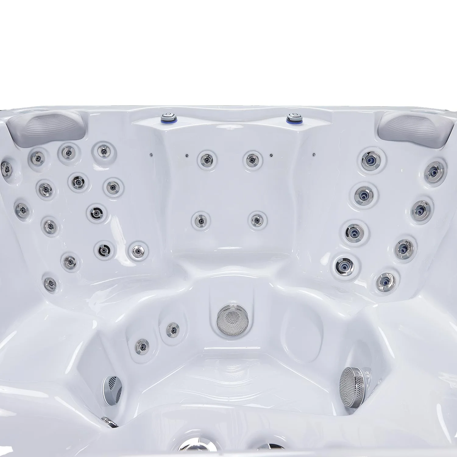 Minipiscina jacuzzi 6 persoane, alb-lucios, 50 jeturi hidromasaj, scara inteligenta cu suport pentru pompa de caldura, 200 × 200 cm, WiFi, sistem audio, Wellis Prague CityLife Premium [13]