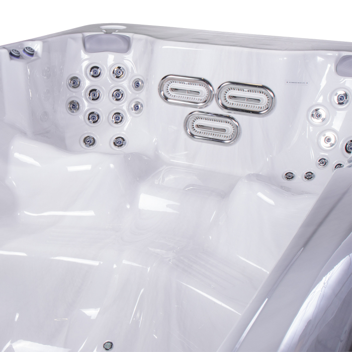 Minipiscina swim spa, ice white, 24 jeturi, iluminare LED,  Wellis Amazonas Riverjet Life [10]