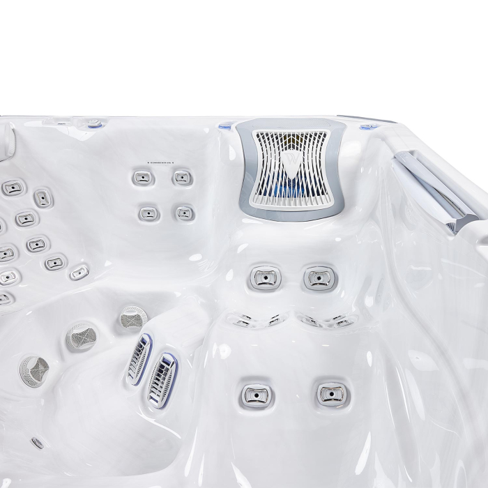 Minipiscina jacuzzi, 6 persoane, ice white, 59 jeturi, 6 Infinity Jets pentru masaj, iluminare LED,  Wellis Kilimanjaro Life Essential [3]