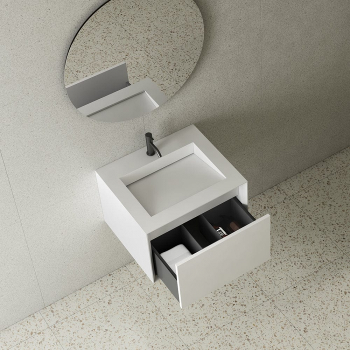 Mobilier baie suspendat cu lavoar inclus alb mat, 60x52 cm, Elysium Helen [4]