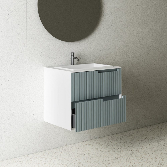 Mobilier baie suspendat gri plumb mat cu lavoar inclus, 60x50 cm, Elysium Meda [2]