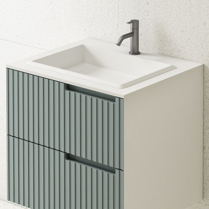 Mobilier baie suspendat gri plumb mat cu lavoar inclus, 60x50 cm, Elysium Meda [4]