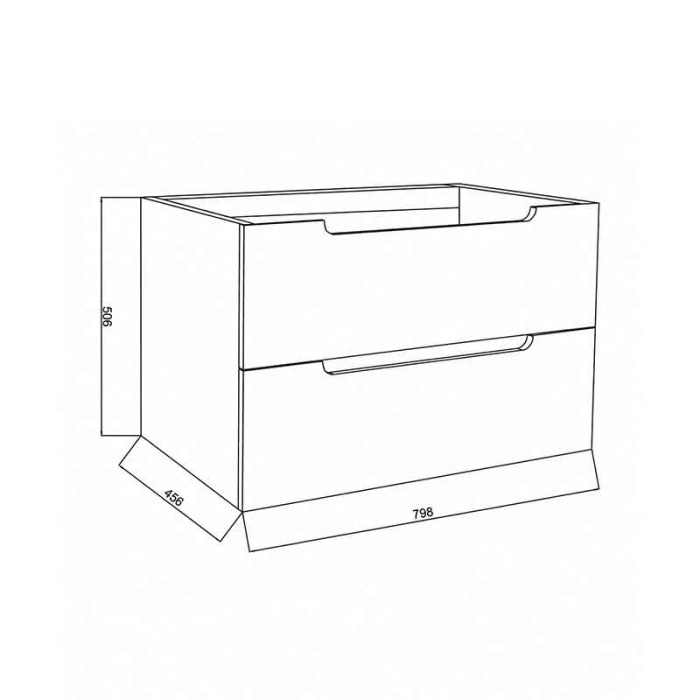 Mobilier baie pentru lavoar 80 cm, almond, finisaj rugos, cu seratre soft-close, Fluminia Malta [3]