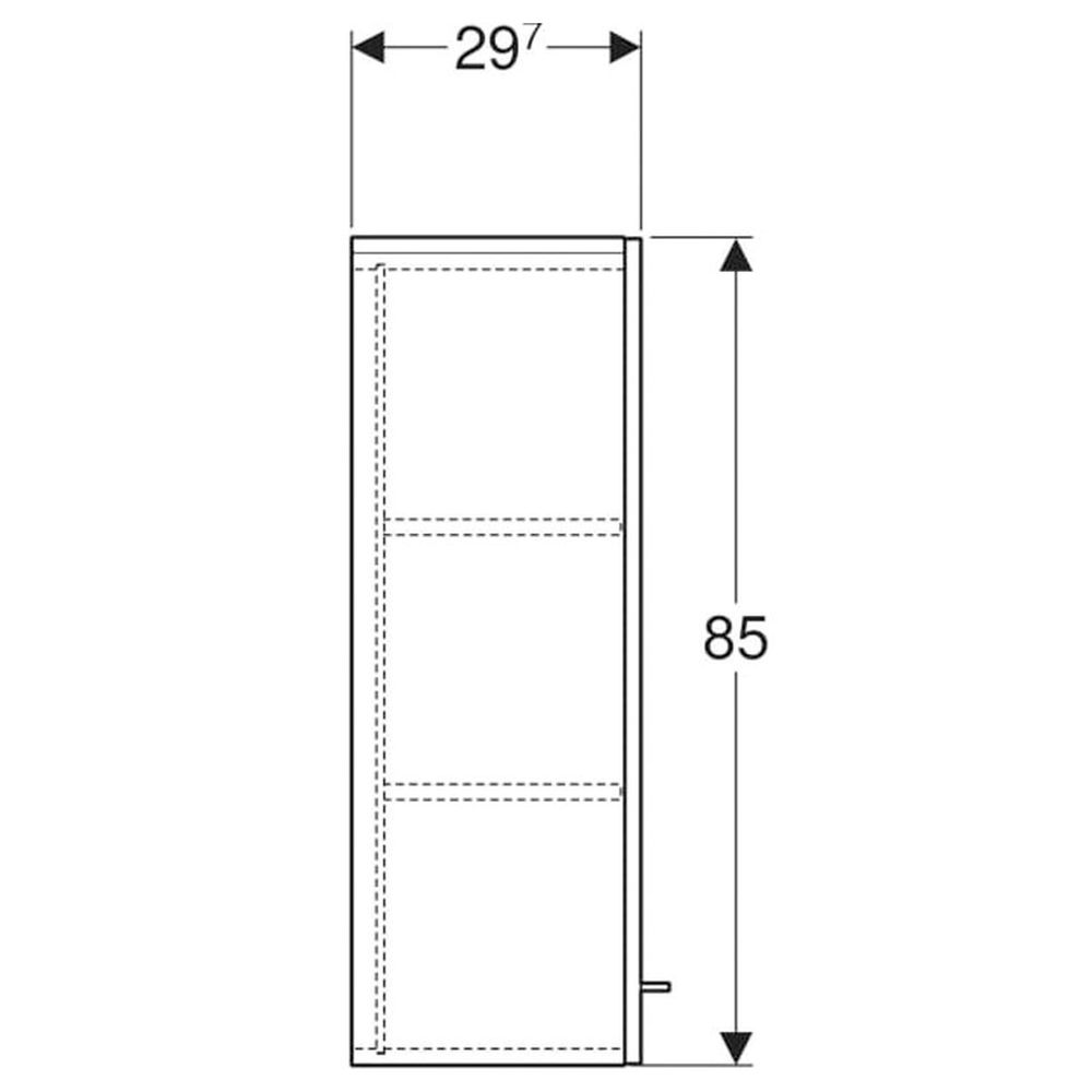 Dulap baie suspendat Geberit Selnova Square, o usa, 85 cm, gri inchis mat [4]