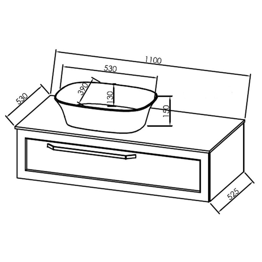 Dulap baie suspendat KolpaSan Blanche 110 cm, pentru lavoar pe blat, alb [4]