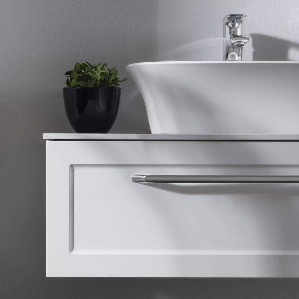 Dulap baie suspendat KolpaSan Blanche 75 cm, pentru lavoar pe blat, alb [2]