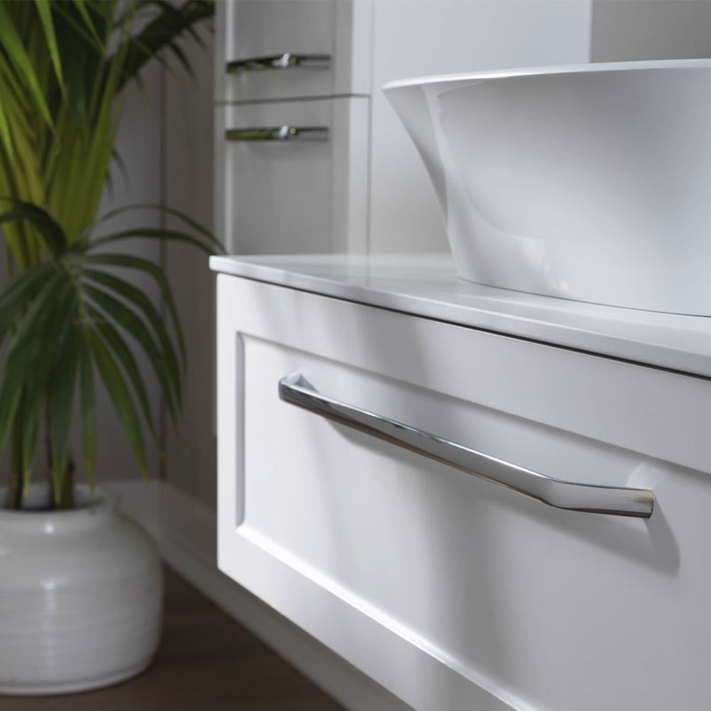 Dulap baie suspendat KolpaSan Blanche 75 cm, pentru lavoar pe blat, alb [3]