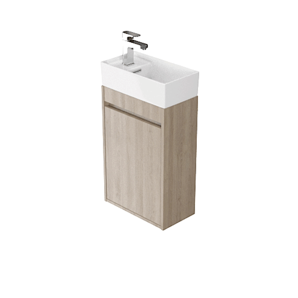 Dulap baie suspendat Cersanit Crea pentru lavoar, 40 cm, stejar, montat [2]
