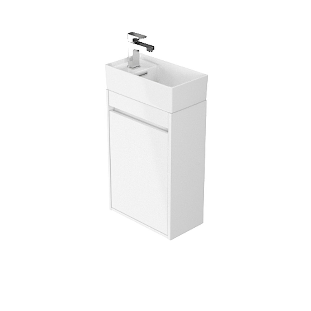 Dulap baie suspendat Cersanit Crea pentru lavoar, 40 cm, alb, montat [2]