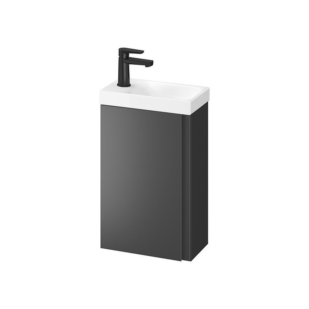 Dulap baie suspendat Cersanit Moduo 40 pentru lavoar, antracit mat, montat [2]