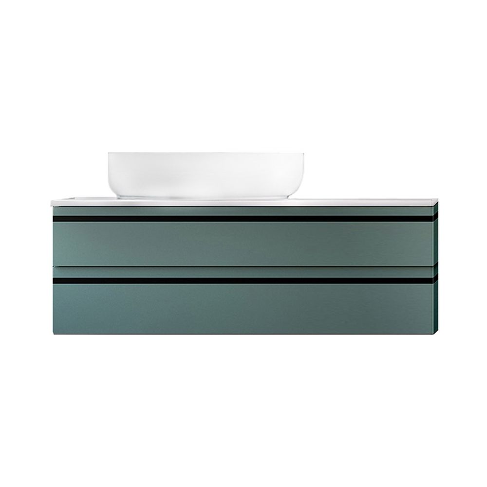 Dulap baie suspendat Kolpasan Alexis 100 cm, pentru lavoar pe blat, verde mat [2]