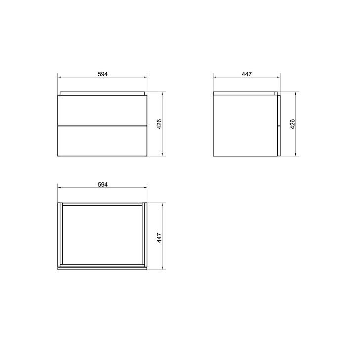 Mobilier baie suspendat pentru lavoar 60 cm cu 2 sertare stejar Cersanit City [2]