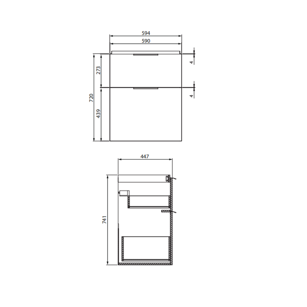 Dulap baie suspendat Cersanit City 60 pentru lavoar, alb [4]