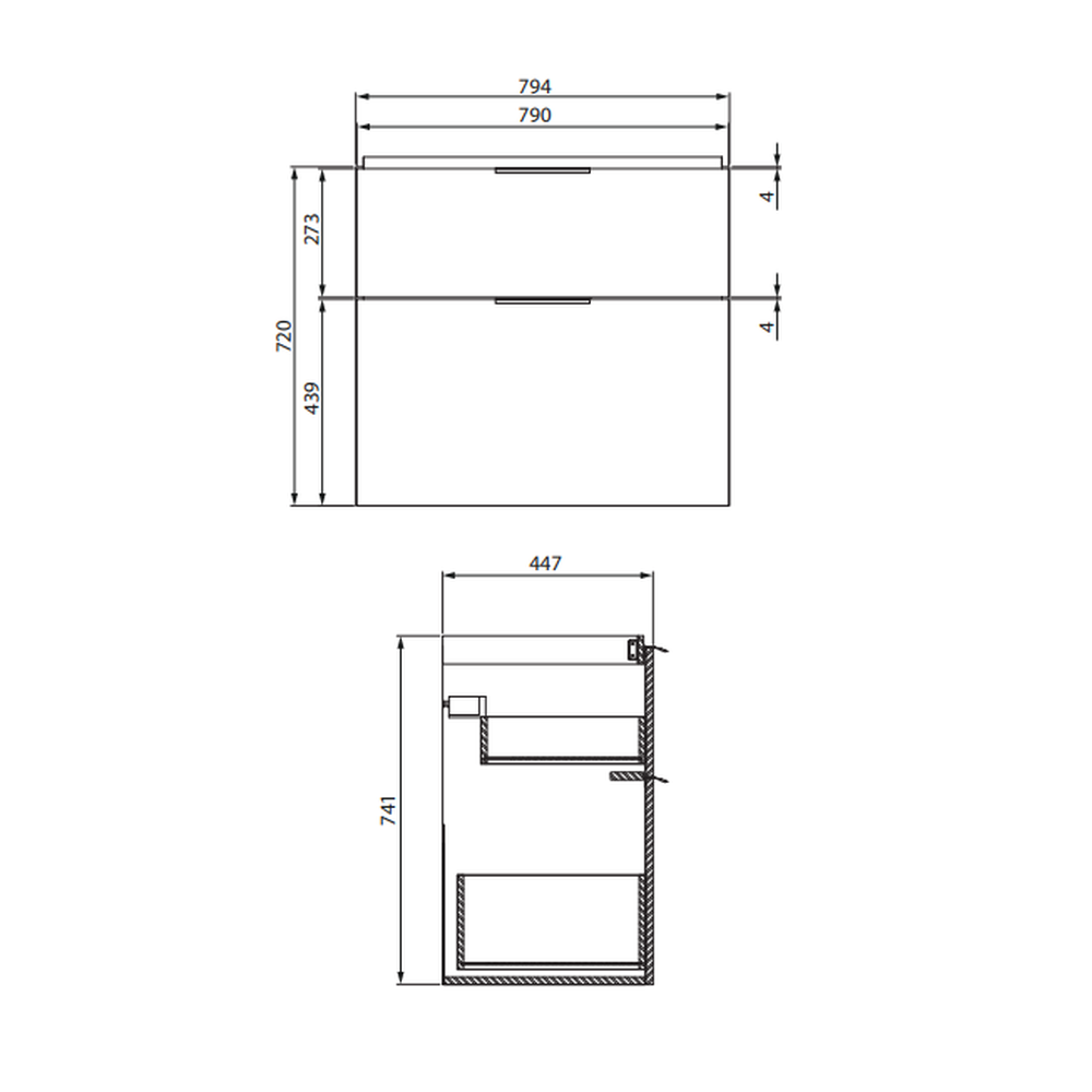 Dulap baie suspendat Cersanit City 80 pentru lavoar, alb [4]