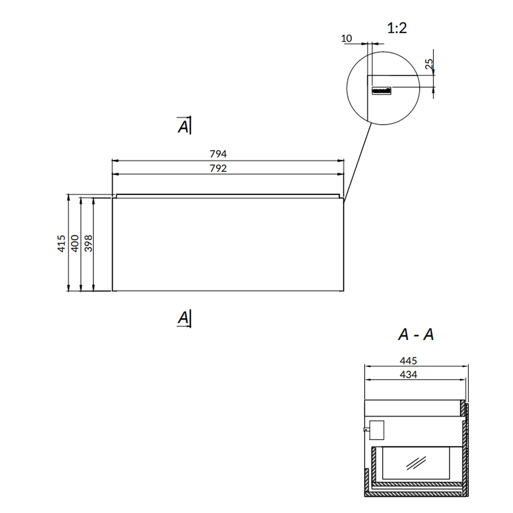 Set dulap baie suspendat Cersanit Inverto 80 cu lavoar inclus, finisaj stejar si placat cu ceramica CALACATTA [6]