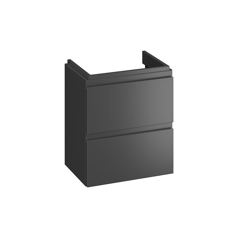 Dulap baie suspendat Cersanit Moduo Slim 50 pentru lavoar, antracit mat, montat [2]