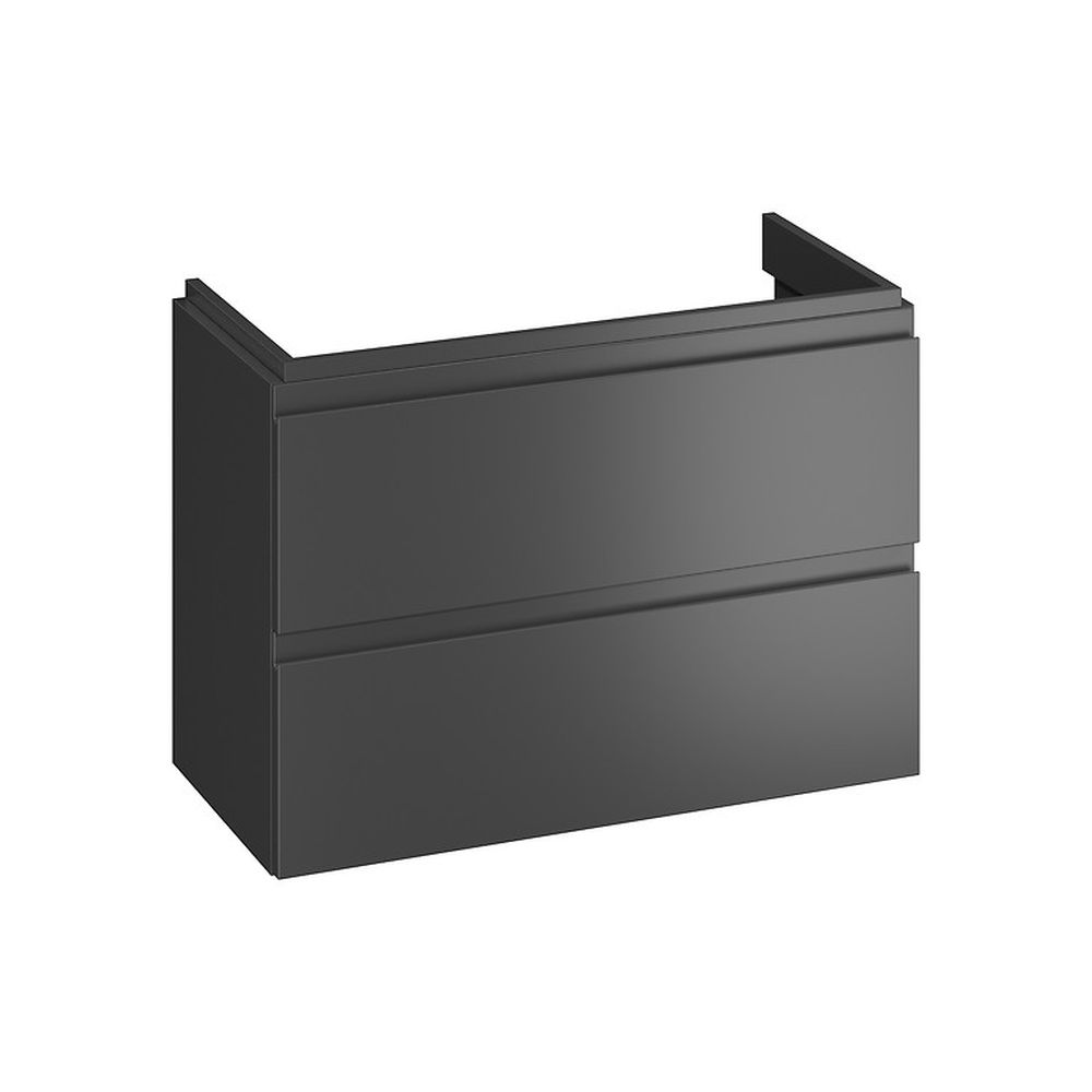 Dulap baie suspendat Cersanit Moduo Slim 80 pentru lavoar, antracit mat, montat [2]