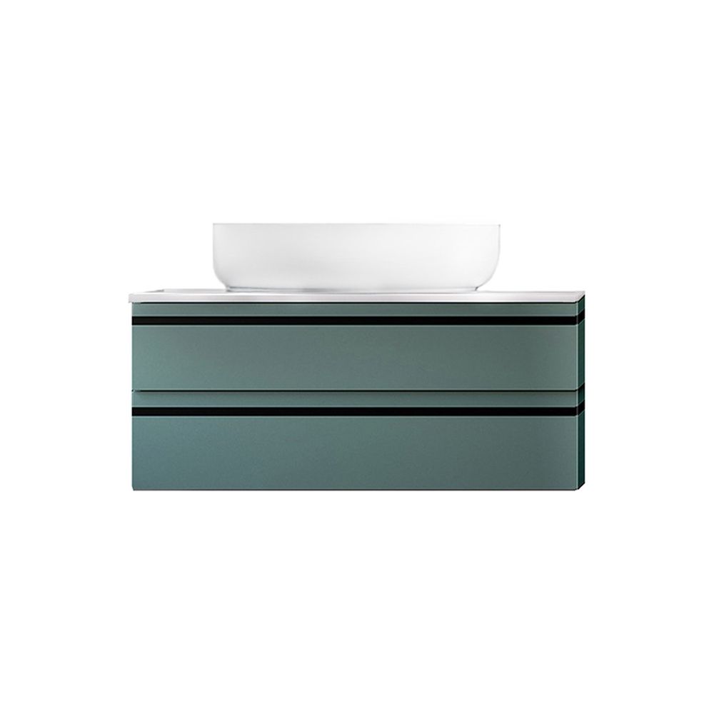 Dulap baie suspendat Kolpasan Alexis 80 cm, pentru lavoar pe blat, verde mat [2]
