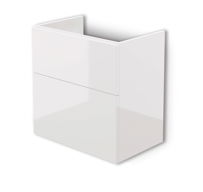 Dulap baie suspendat 60x60x38.5cm pentru lavoar, alb lucios, MDF, Deante Prizma