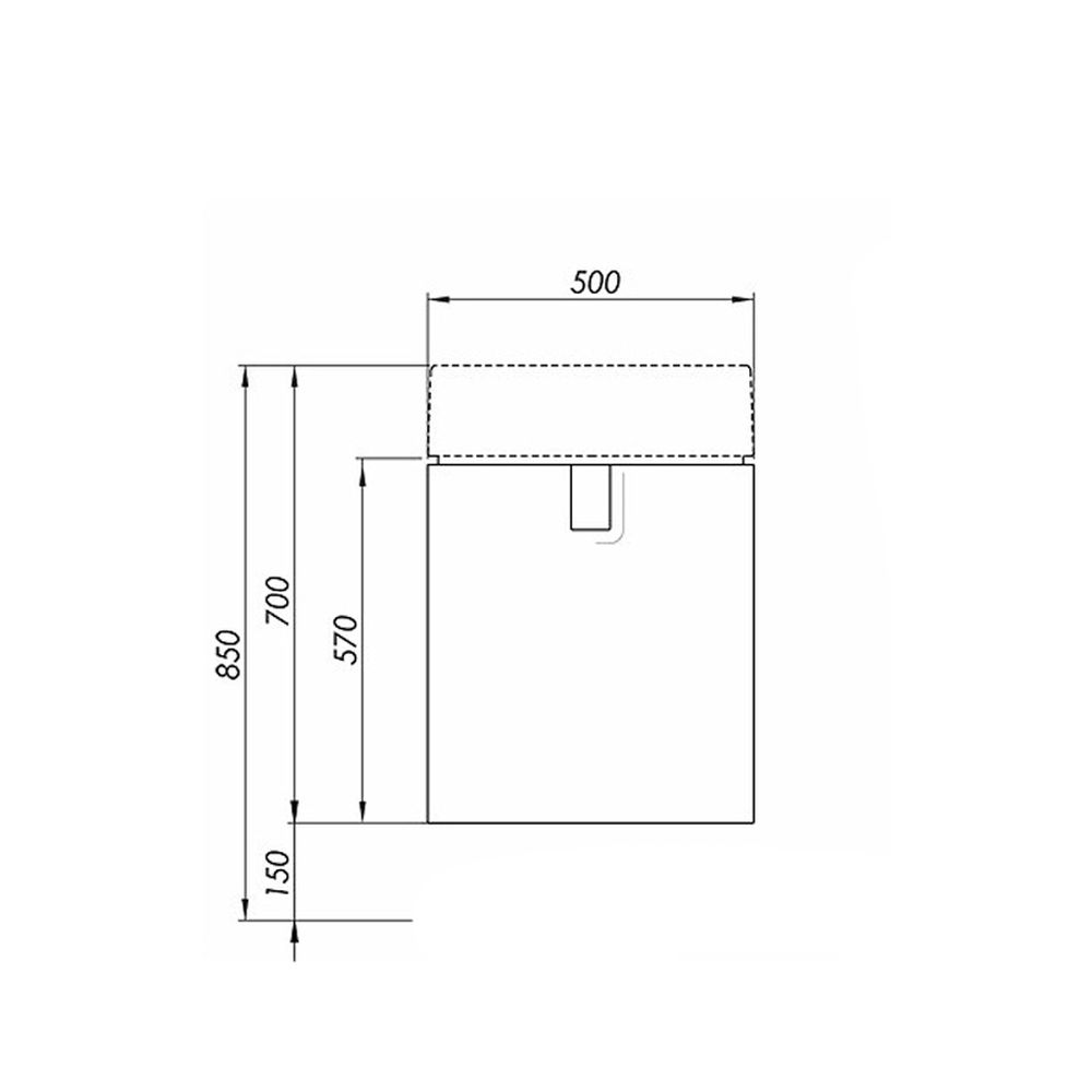 Mobilier lavoar baie negru, 500x460x570 mm, Kolo, Twins [6]