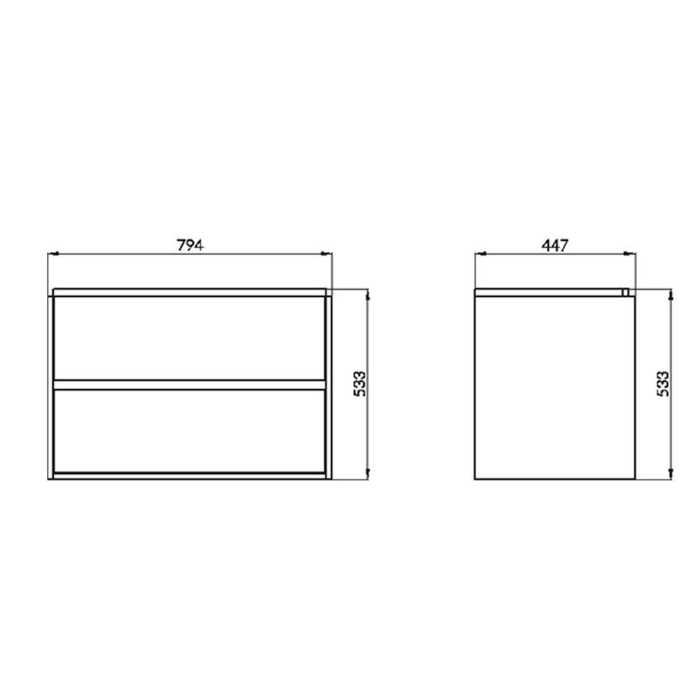 Mobilier lavoar suspendat cu 2 sertare Cersanit, gri, 80 cm, Crea [6]