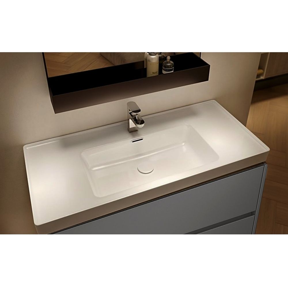 Mobilier lavoar suspendat cu 2 sertare Cersanit, gri, 80 cm, Crea [4]