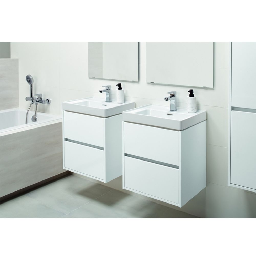 Mobilier lavoar suspendat cu 2 sertare Cersanit, alb, 100 cm, Crea [5]