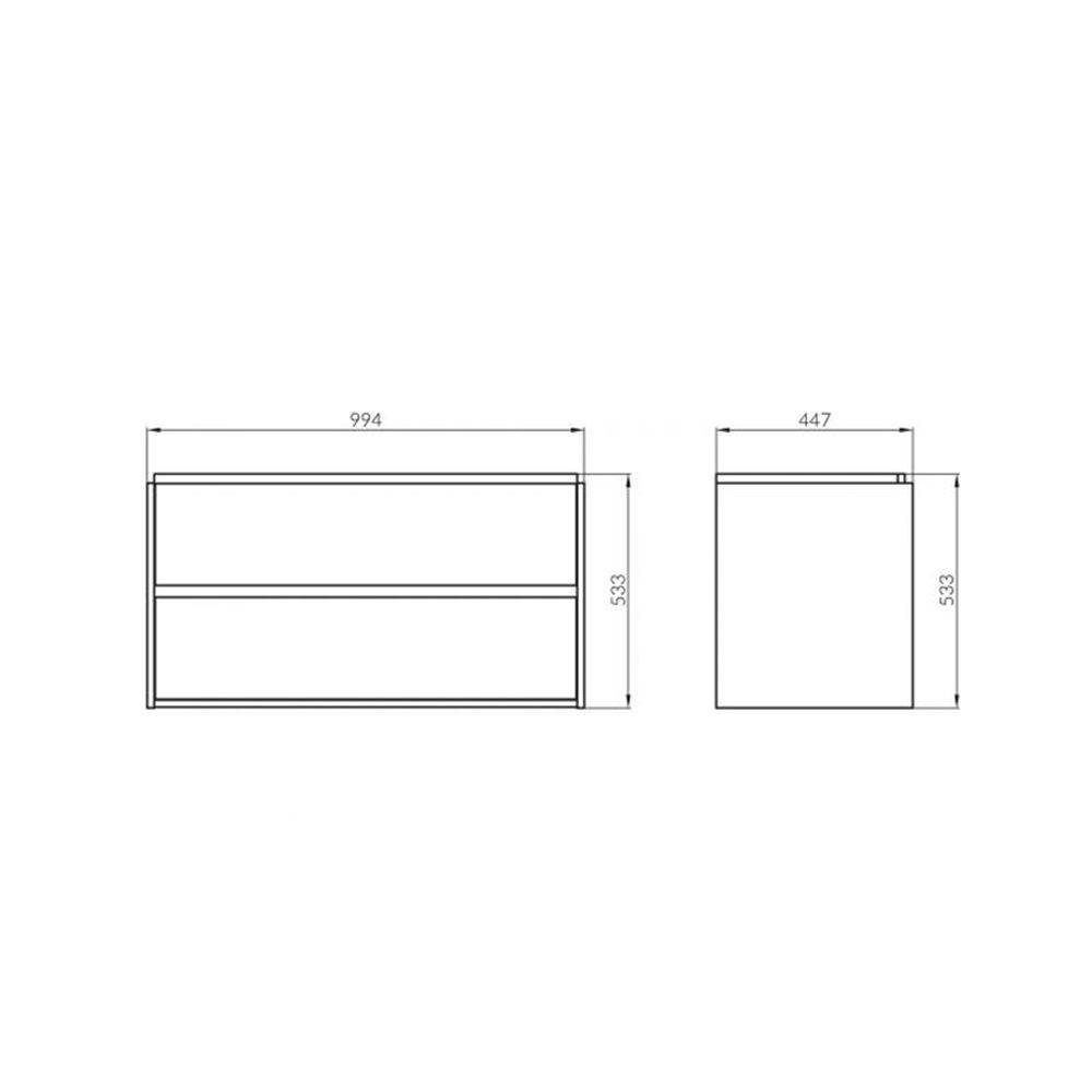 Mobilier lavoar suspendat cu 2 sertare Cersanit, alb, 100 cm, Crea [6]