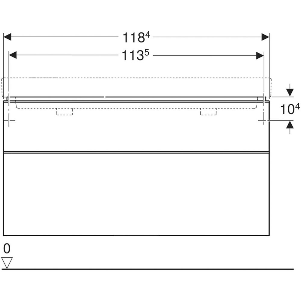 Dulap baie suspendat Geberit Smyle Square pentru lavoar, 120 cm, alb [4]