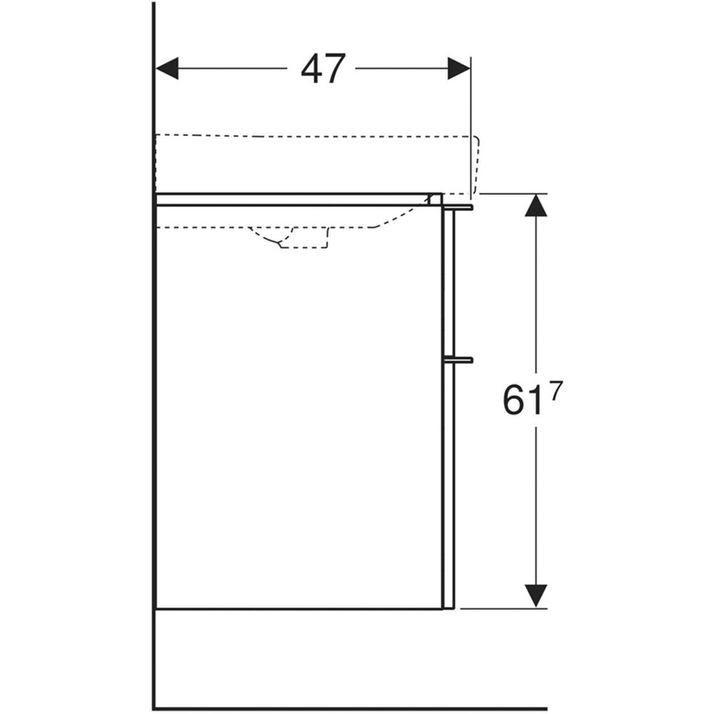 Dulap baie suspendat Geberit Smyle Square pentru lavoar, 120 cm, alb [5]