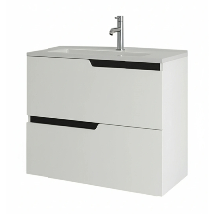Mobilier pentru lavoar incastrat 60 cm, alb mat, Fluminia Bari
