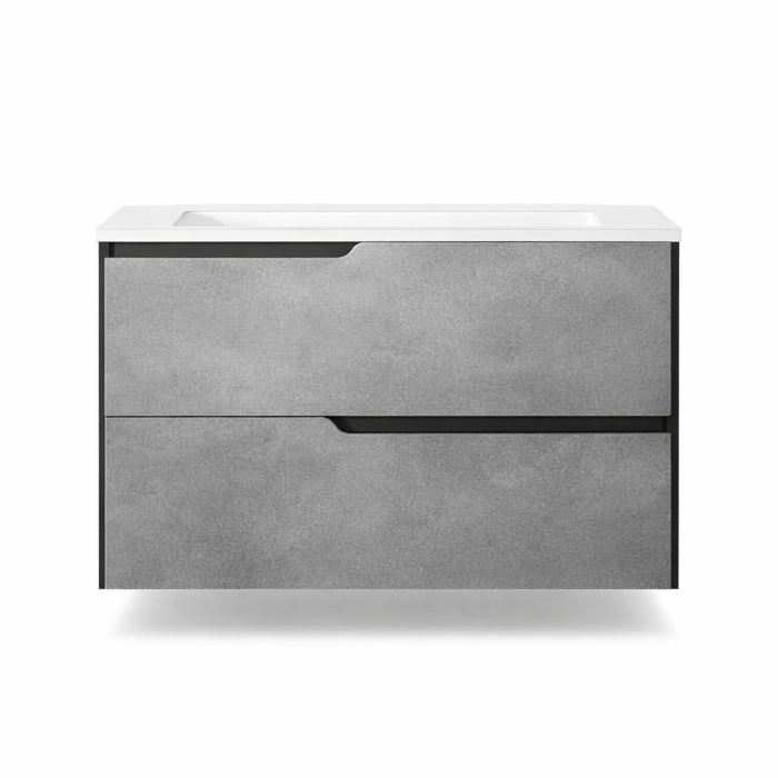 Mobilier pentru lavoar incastrat 60 cm, sertare softclose, gri urban, Fluminia Bari [2]