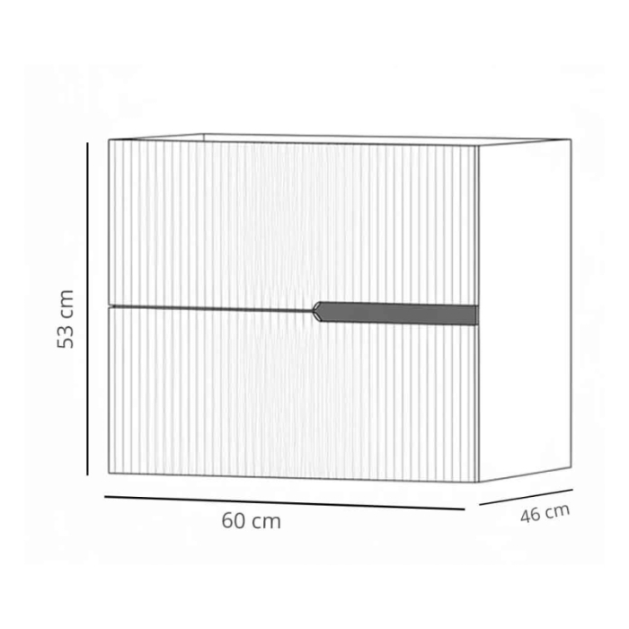 Mobilier pentru lavoar pe blat, finisaj riflat, 60 cm, verde Fluminia Malta [3]