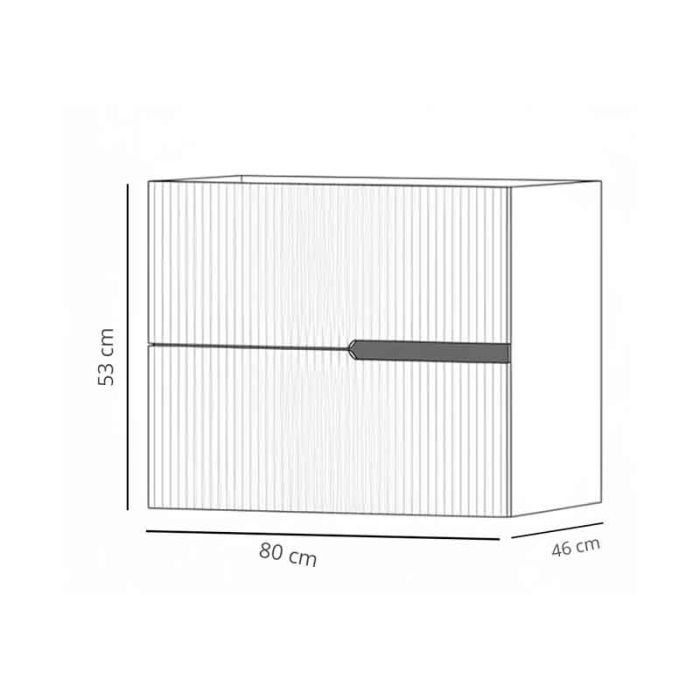 Mobilier pentru lavoar pe blat, finisaj riflat 80 cm, verde, Fluminia Malta [3]