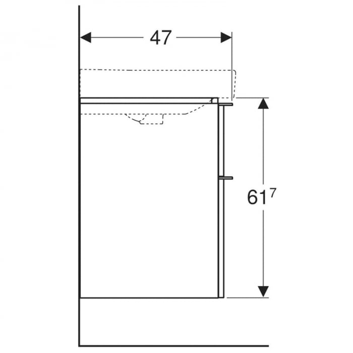Mobilier suspendat cu doua sertare, Geberit, Smyle Square, pentru lavoar, 75 cm, lava mat [2]
