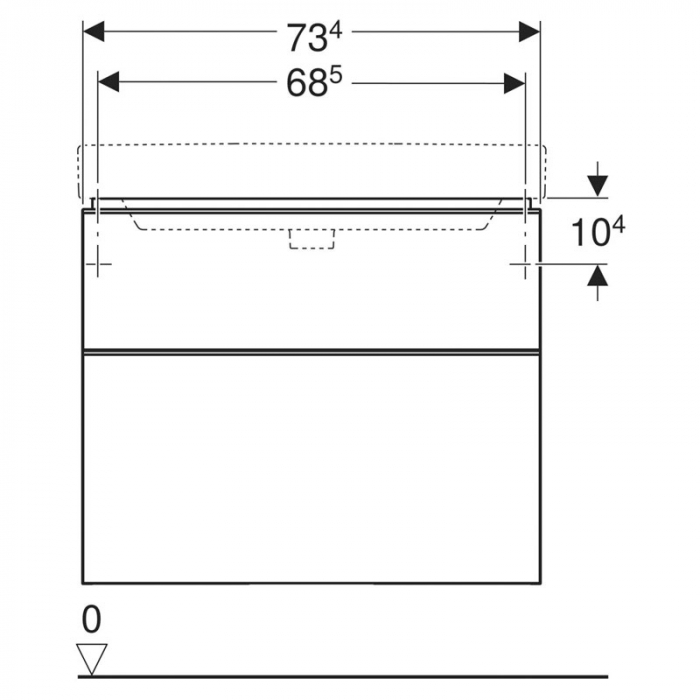 Mobilier suspendat cu doua sertare, Geberit, Smyle Square, pentru lavoar, 75 cm, lava mat [3]