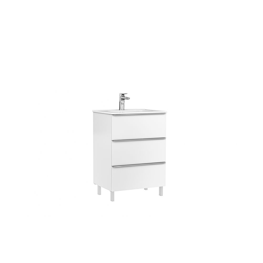 Set dulap baie 3 sertare Gala Shona cu lavoar Klea inclus, 60 cm, alb mat [1]