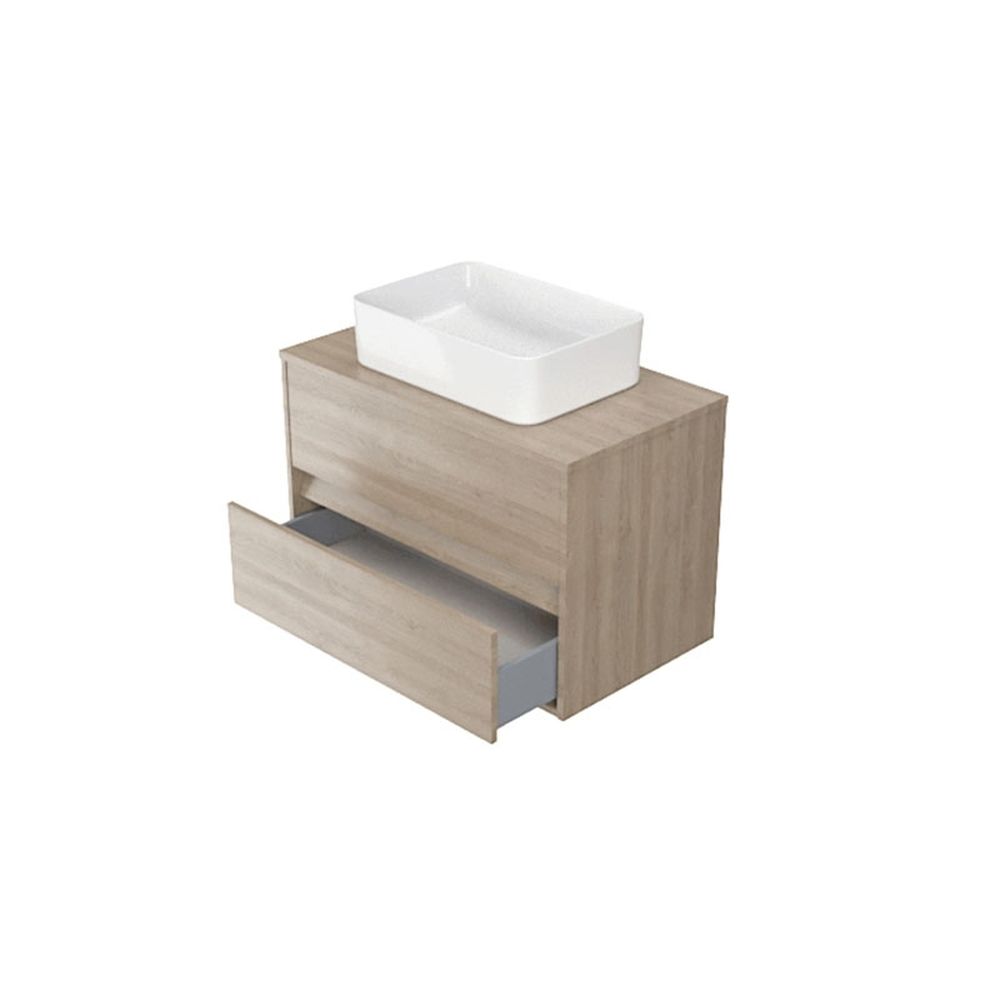 Dulap baie suspendat Cersanit Crea 80 cm pentru lavoar pe blat, stejar [4]