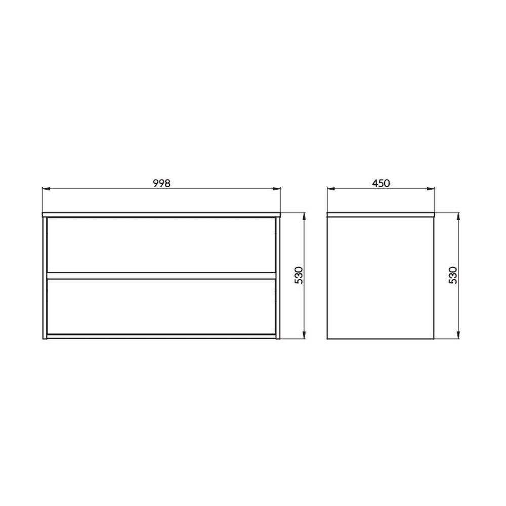 Dulap baie suspendat Cersanit Crea 100 cm pentru lavoar pe blat, alb [7]