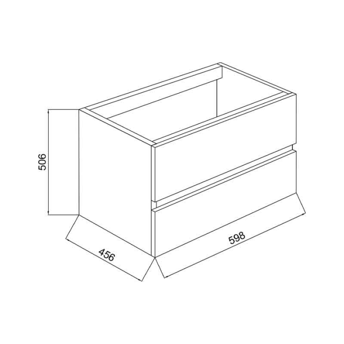 Mobilier suspendat pentru lavoar 60 cm, front neted nero mat, cu laterale rovere moka, Fluminia  Genova [4]