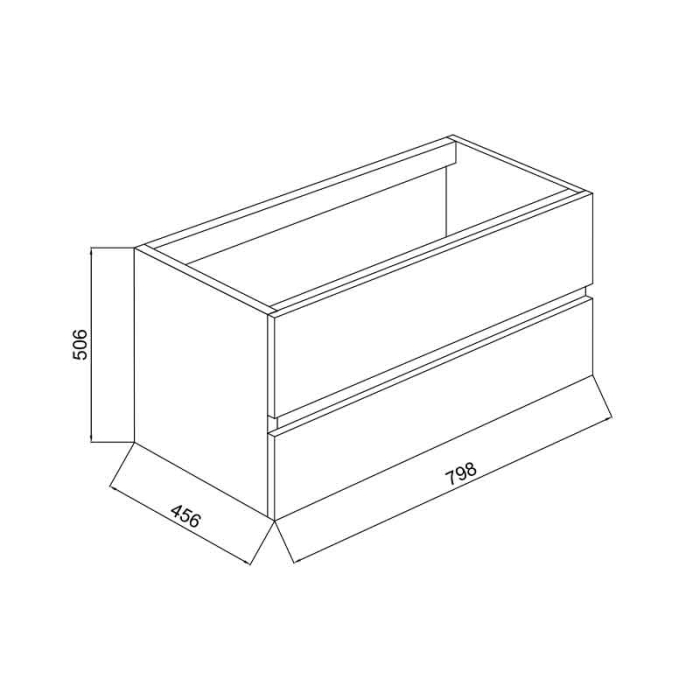 Mobilier suspendat pentru lavoar 80 cm, front neted nero mat, cu laterale rovere moka, Fluminia  Genova [4]