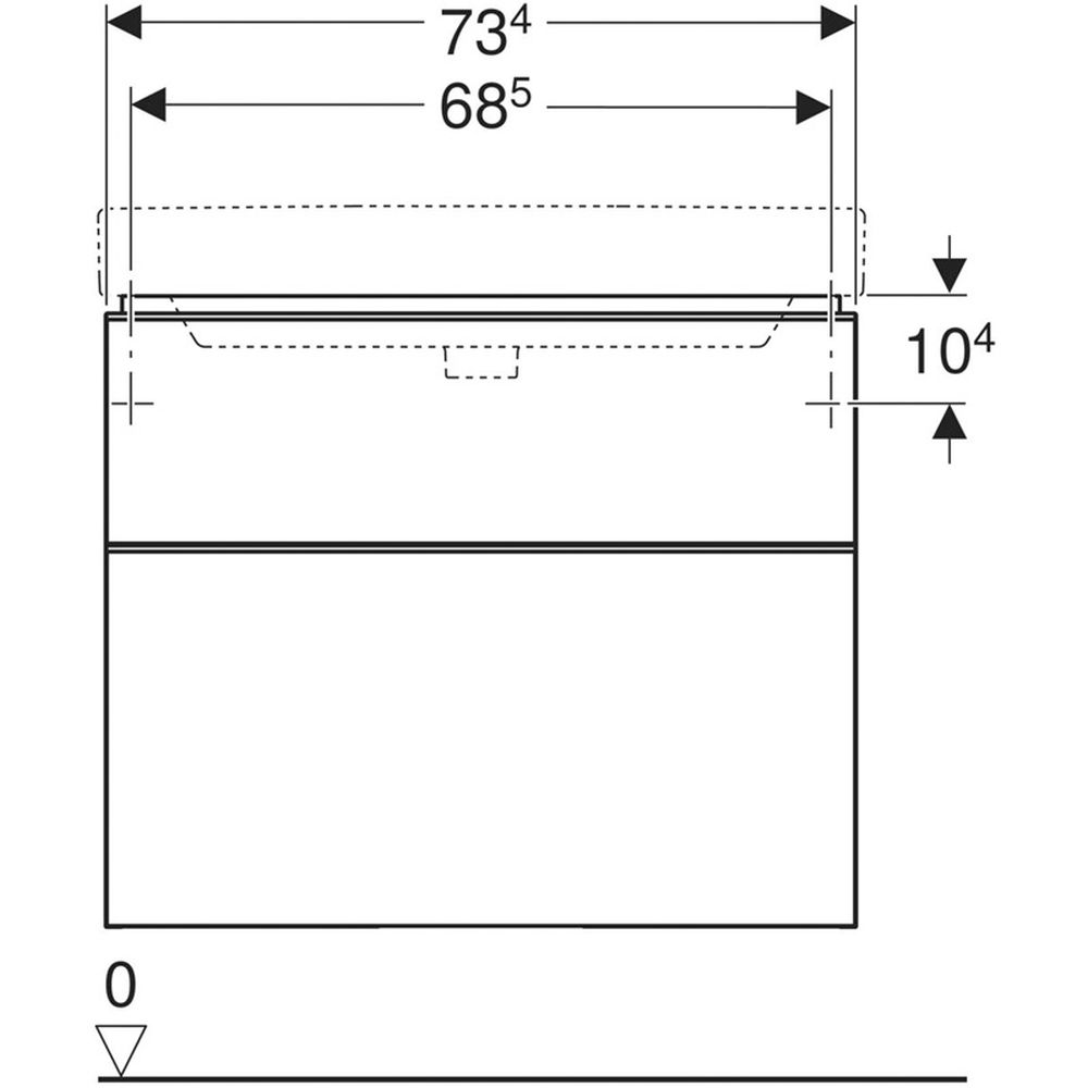Mobilier suspendat pentru lavoar Geberit, 75 cm alb, Smyle Square [3]